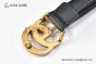 Gucci GG Marmont Reversible Belt Black Calf Leather With Rose Gold Double G Buckle