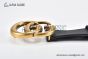 Gucci GG Marmont Reversible Belt Smooth Black Leather With Rose Gold Double G Buckle