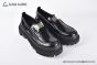 Dolce & Gabbana Hi-trekking Brushed Black Calfskin Loafers with the logo tag