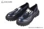 Dolce & Gabbana Hi-trekking Brushed Blue/Black Calfskin Loafers with the logo tag