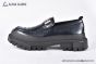 Dolce & Gabbana Hi-trekking Brushed Blue/Black Calfskin Loafers with the logo tag