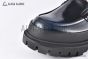 Dolce & Gabbana Hi-trekking Brushed Blue/Black Calfskin Loafers with the logo tag