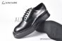 Dolce & Gabbana Michelangelo Brushed Black Calfskin Derby shoes with DG logo