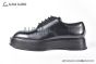 Dolce & Gabbana Michelangelo Brushed Black Calfskin Derby shoes with DG logo