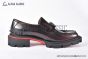 Christian Louboutin Varsimoc Brown/Black Calfskin Loafers