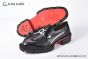 Christian Louboutin Varsimoc Black Calfskin Loafers with CL logo