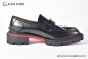 Christian Louboutin Varsimoc Black Calfskin Loafers with CL logo