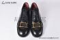 Dolce & Gabbana Altavilla Polished Black Calfskin Derby shoes with the logo tag