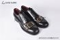 Dolce & Gabbana Altavilla Polished Black Calfskin Derby shoes with the logo tag
