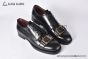 Dolce & Gabbana Altavilla Polished Black Calfskin Derby shoes with the logo tag