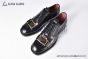 Dolce & Gabbana Altavilla Polished Black Calfskin Derby shoes with the logo tag