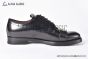 Dolce & Gabbana Altavilla Polished Black Calfskin Derby shoes with the logo tag