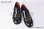 Dolce & Gabbana Altavilla Polished Black Calfskin Loafers with the logo tag