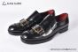 Dolce & Gabbana Altavilla Polished Black Calfskin Loafers with the logo tag