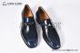 Christian Louboutin Chambelimoc Black/Blue Calf Leather and Piercing Loafers