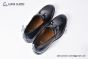 Christian Louboutin Chambelimoc Black/Blue Calf Leather and Piercing Loafers