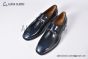 Christian Louboutin Chambelimoc Black/Blue Calf Leather and Piercing Loafers