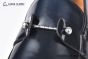 Christian Louboutin Chambelimoc Black/Blue Calf Leather and Piercing Loafers