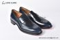 Christian Louboutin Penny Black/Blue Calf Leather Loafers