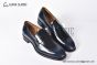 Christian Louboutin Penny Black/Blue Calf Leather Loafers