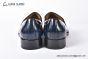 Christian Louboutin Penny Black/Blue Calf Leather Loafers