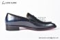 Christian Louboutin Penny Black/Blue Calf Leather Loafers