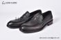 Prada Red Saffiano Calfskin Loafers with Hot-stamped Prada logo