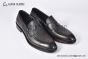 Prada Red Saffiano Calfskin Loafers with Hot-stamped Prada logo