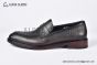 Prada Red Saffiano Calfskin Loafers with Hot-stamped Prada logo