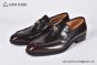 GUCCI Men's Brown Calfskin Loafers with Interlocking G