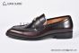 GUCCI Men's Brown Calfskin Loafers with Interlocking G