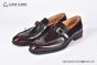 GUCCI Men's Brown Calfskin Buckle Loafers 