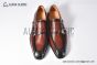 GUCCI Men's Brown Calfskin Buckle Loafers with GG