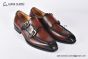 GUCCI Men's Brown Calfskin Buckle Loafers with GG