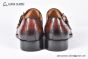 GUCCI Men's Brown Calfskin Buckle Loafers with GG