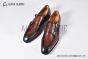 GUCCI Men's Brown Calfskin Buckle Loafers with GG