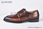 GUCCI Men's Brown Calfskin Buckle Loafers with GG