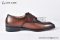 GUCCI Men's Brown Calfskin Buckle Loafers with GG