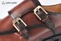 GUCCI Men's Brown Calfskin Buckle Loafers with GG