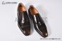 GUCCI Men's Brown Calfskin Lace-up Shoes with Brogue Details