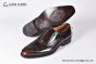 GUCCI Men's Brown Calfskin Lace-up Shoes with Brogue Details
