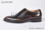GUCCI Men's Brown Calfskin Lace-up Shoes with Brogue Details