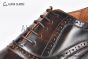 GUCCI Men's Brown Calfskin Lace-up Shoes with Brogue Details