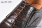 GUCCI Men's Brown Calfskin Lace-up Shoes with Brogue Details