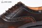 GUCCI Men's Brown Calfskin Lace-up Shoes with Brogue Details