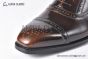 GUCCI Men's Brown Calfskin Lace-up Shoes with Brogue Details