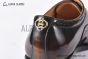 GUCCI Men's Brown Calfskin Lace-up Shoes with Brogue Details