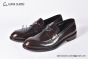 Prada Red Brushed Calfskin Loafers with the Iconic Enameled Metal Triangle Logo