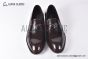 Prada Red Brushed Calfskin Loafers with the Iconic Enameled Metal Triangle Logo