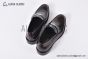 Prada Red Brushed Calfskin Loafers with the Iconic Enameled Metal Triangle Logo